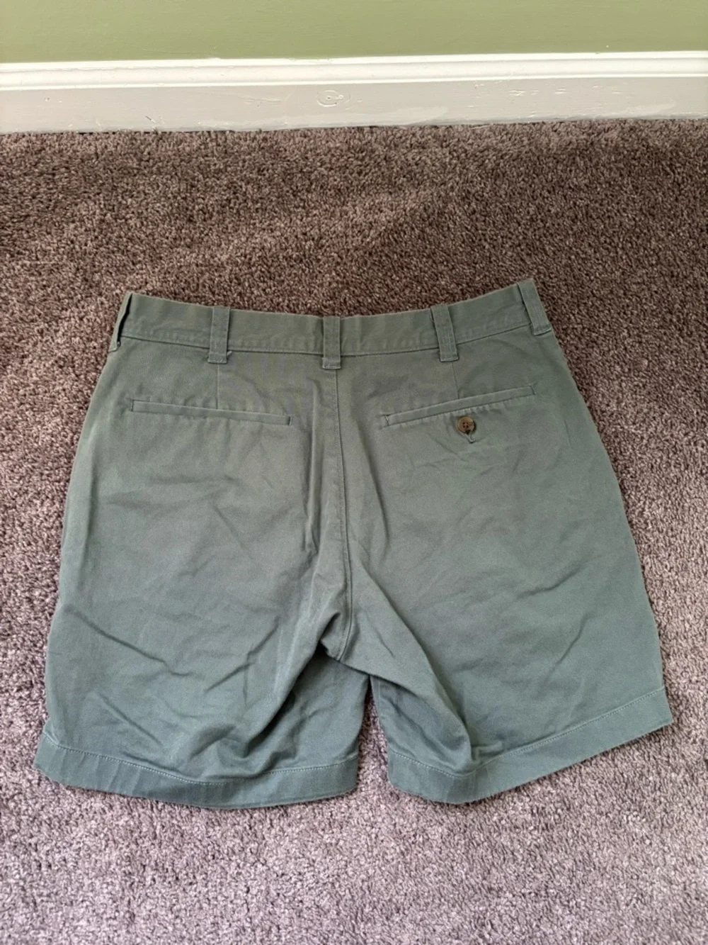 J. Crew Olive Flat-Front Chino Shorts